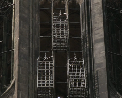 The cages of the Anabaptist leaders at the Lamberti Church