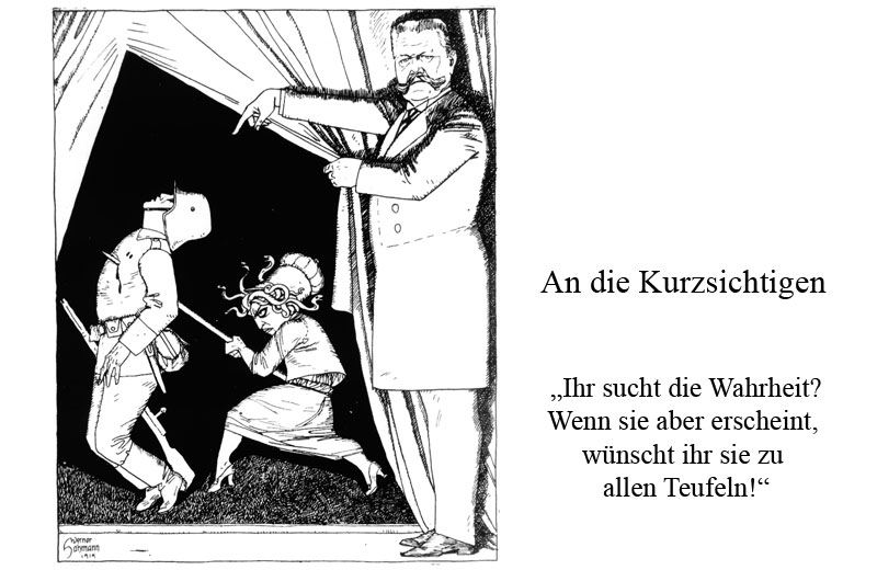 Satirezeitschrift "Kladderadatsch", 30. Nov. 1919, nach Hindenburgs Anhörung zur Schuldfrage im Reichstag